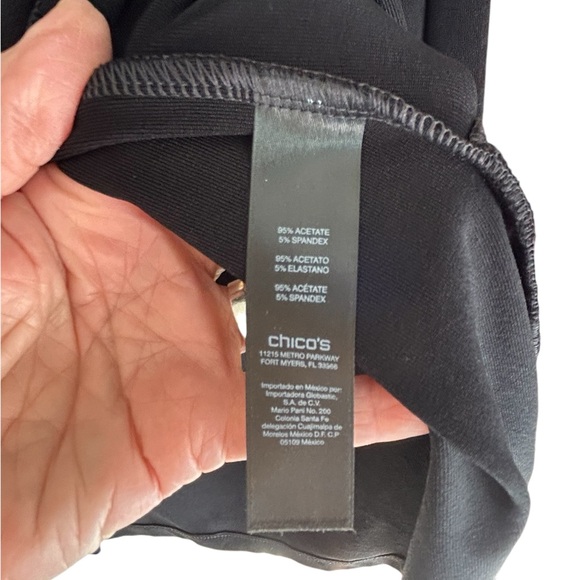 Chicos TRAVELERS Set Open Long Jacket & Capri pants SZ XL Black - Picture 6 of 8